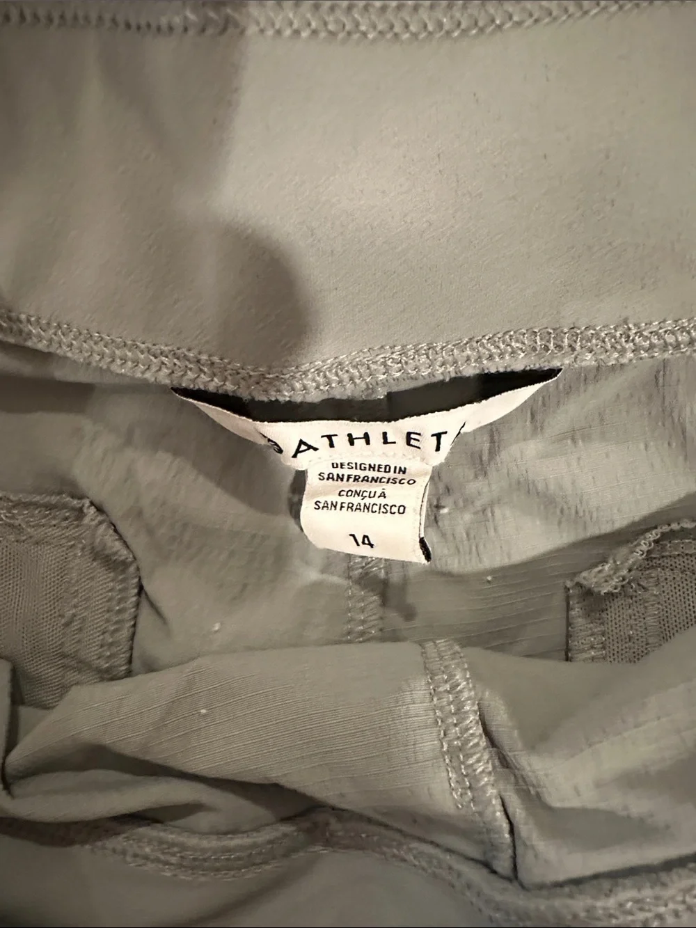 Athleta Light Gray Athletic Shorts with Zip Pockets